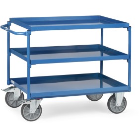 Fetra Tischwagen mit 3 Blechwannen, blau
