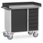 Fetra Werkstattwagen mit 1 Schrank + 6 Schubladen, Arbeitsplatte mit Abrollrand, Grey Edition