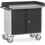 Fetra Werkstattwagen mit 1 zweitürigem Schrank, Arbeitsplatte mit Abrollrand, Grey Edition