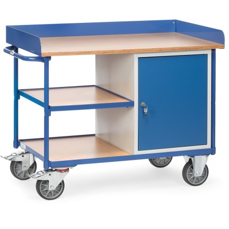 Fetra Werkstattwagen mit Umrandung, 1 Schrank und 3 Ladeflächen