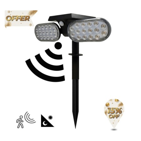 Grüne Solar-Gartenleuchte 4500K mit Bewegungsmelder