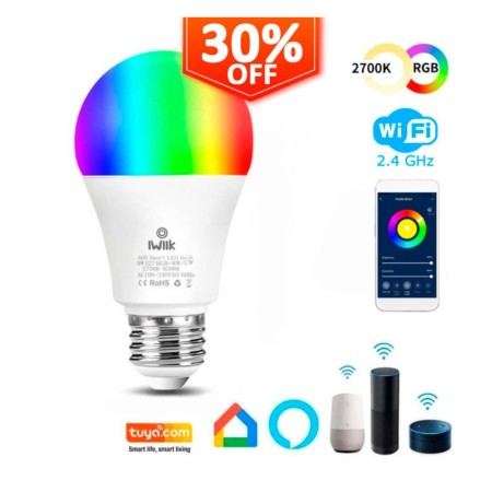 10W SMART Wifi RGB+CCT LED-Lampen - A60 Dimmbar - E27