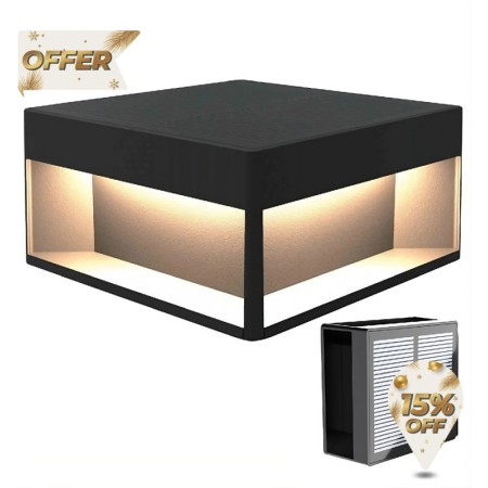 Solar-LED-Wegeleuchte - Wandmontiert - Quadratisch - Aluminium - 20x20cm -CCT