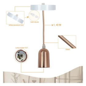 Hängelampe - VINTAGE ROSA GOLD - für E27 Hängelampe - VINTAGE ROSA GOLD - für E27