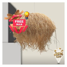 Lampe Suspendue - RAFFIA UROA - pour LED E27