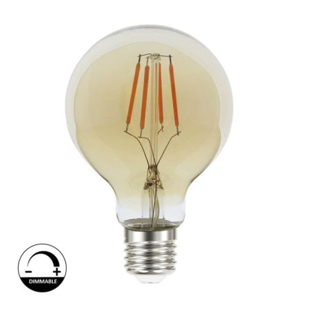 Glühfaden LED Lampe 6W E27 G80 Vintage Gold - Dimmbar