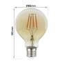 Glühfaden LED Lampe 6W E27 G80 Vintage Gold - Dimmbar