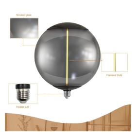 LED-Filamentlampe mit rauchfarbenem Glas BIG - 4W E27 - G250 - Bernstein