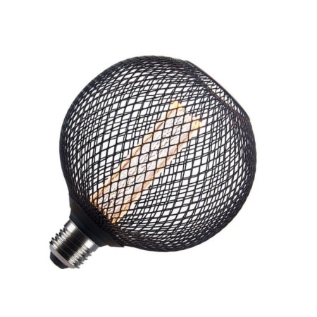 LED-Lampe - Modernes schwarzes Metall - 4W - E27 - G125 - Dimmbar