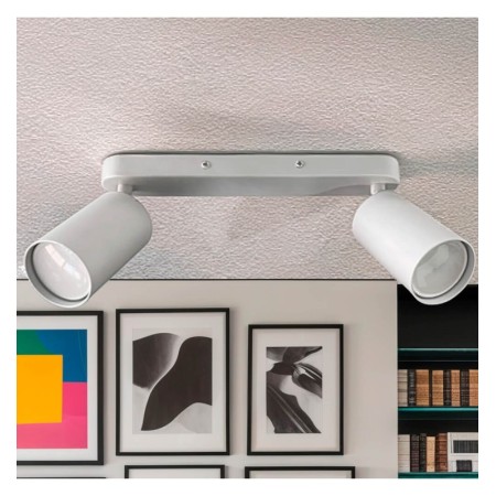 Orientierbare Deckenleuchte - ROTERDAM WEISS - Aluminium - für zwei GU10-Lampen