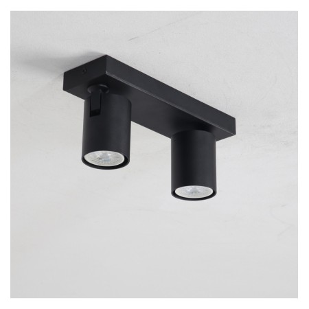 Schwarze Deckenleuchte für 2x GU10
