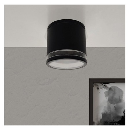 Schwarze LED-Deckenleuchte für GU10 - IP65