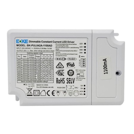 Dimmbare Treiber DALI 2 - PUSH - 25W - 42W BOKE | 3v-42v | 600mA-1100mA | IP20