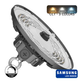 SAMSUNG LED Hallenstrahler (150W-100W-80W Einstellbar) 3CCT LED Hallenstrahler 150W-100W-80W UFO FRANCE - SAMSUNG CHIP 2835 200Lm/W - CCT - ZHAGA PLUG AND PLAY - Winkel 60º-90º