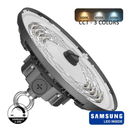 LED Hallenstrahler 200W-150W-100W UFO FRANCE - SAMSUNG CHIP 2835 200Lm/W - CCT - ZHAGA PLUG AND PLAY - Winkel 60º-90º