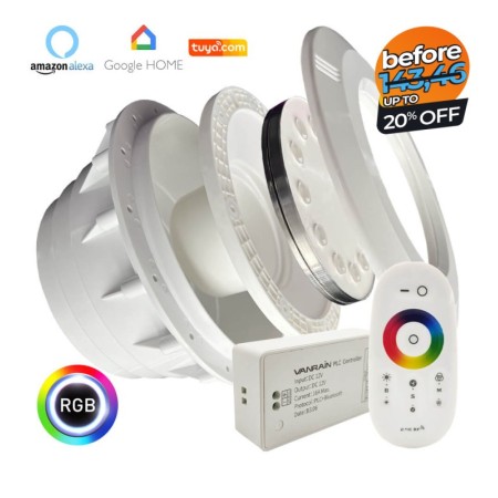 LED RGB Unterwasserlampe 36W PAR56-Packung - DC12V - IP68 - Edelstahl316 - IK10 + CONTROLLER + FERNBEDIENUNG + PAR56 GEHÄUSE