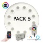 PACK -5 - RGB Tauchbare LED-Lampe 36W PAR56 - DC12V - IP68 - Edelstahl316 - IK10 - Pool