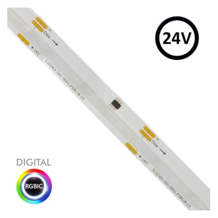 LED-Streifen 24V RGBIC | COB DIGITAL | 5m | 360LED/m | 9W/M | IP20