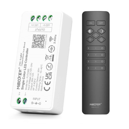 Pack LED-Controller Einfarbig 12-24V + Fernbedienung C1 - 2,4GHz