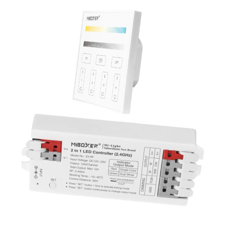 Pack Steuergerät LED CCT 12-24V + Fernbedienung B2 - 2,4 GHz