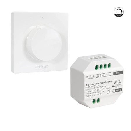 Pack TRIAC 220V RF-Dimmer + Fernsteuerungs-Panel - 2,4GHz