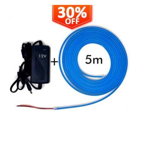 LED Stripe Neon Blau LED 6mm 12V + Stromversorgung