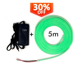 LED Stripe Neon Grün LED 6mm 12V + Stromversorgung LED Stripe Neon Grün LED 6mm 12V + Stromversorgung