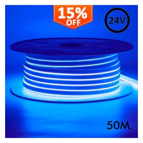 Flexibles LED-Neon 24V - 13W/m - Rolle 50m - 6x12mm - Blau Flexibles LED-Neon 24V - 13W/m - Rolle 50m - 6x12mm - Blau