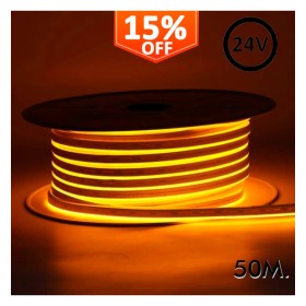Flexibles LED-Neon 24V - 13W/m - Rolle 50m - 6x12mm - Orange Flexibles LED-Neon 24V - 13W/m - Rolle 50m - 6x12mm - Orange
