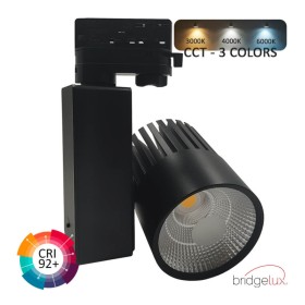 LED Strahler 40W GRAZ Schwarz BRIDGELUX Chip 3-Phasen Schienensystem CRI +92 - 3CCT LED Strahler 40W GRAZ Schwarz BRIDGELUX Chip 3-Phasen Schienensystem CRI +92 - 3CCT