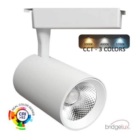 LED-Strahler 30W PARMA Weiss Einphasenschiene - CCT - CRI+92 - 48º