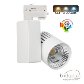 LED-Strahler 40W GRAZ Weiss Bridgelux-Chip 3CCT - Dreiphasenschiene - 4400Lm - CRI +98