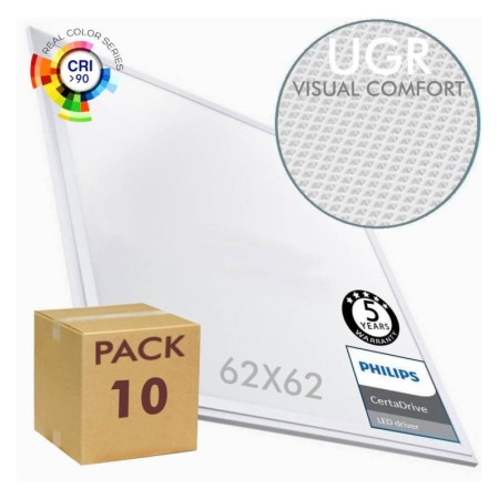 PACK 10stk. LED Panel 62x62 40W Philips CertaDrive - UGR19 - CRI+90 - CCT