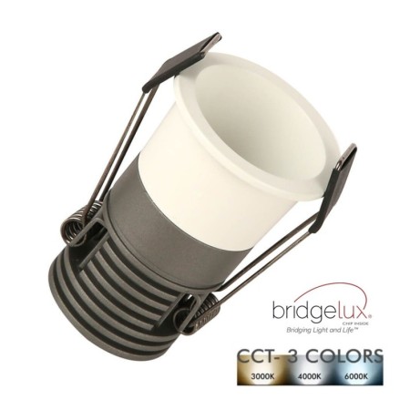 LED Strahler Downlight LED 6W Weiss Bridgelux Chip - 40° - UGR11 - CCT