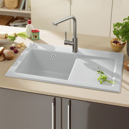 Villeroy & Boch Subway 45 Einbauspüle, Ablaufgarnitur mit Handbetätigung, Becken links