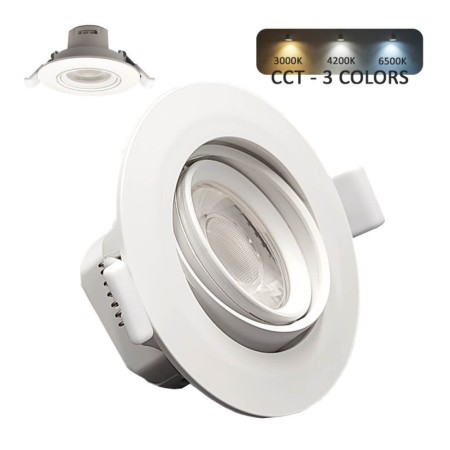 LED Strahler Downlight Schwenkbar Rund - Weiss 7W - Einstellbarer Scheinwerfer - CCT Wählbare Farbe