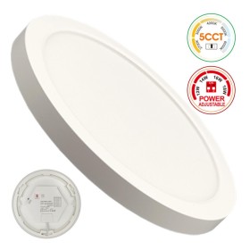 Deckenleuchte + LED-Downlight - Rund - BONN Weiss - Einstellbare Leistung 18W-16W-14W-12W- 5CCT - SMD2835 140Lm/W - IP44 Deckenleuchte + LED-Downlight - Rund - BONN Weiss - Einstellbare Leistung 18W-16W-14W-12W- 5CCT - SMD2835 140Lm/W - IP44