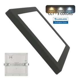 Downlight + LED-Deckenleuchte - Quadrat - MOSS SCHWARZ LUMILEDS - 18W EINSTELLBAR - Wählbare CCT-Farbe Downlight + LED-Deckenleuchte - Quadrat - MOSS SCHWARZ LUMILEDS - 18W EINSTELLBAR - Wählbare CCT-Farbe