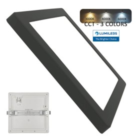 Downlight + LED-Deckenleuchte - Quadrat - MOSS SCHWARZ LUMILEDS - 24W EINSTELLBAR - Wählbare CCT-Farbe Downlight + LED-Deckenleuchte - Quadrat - MOSS SCHWARZ LUMILEDS - 24W EINSTELLBAR - Wählbare CCT-Farbe