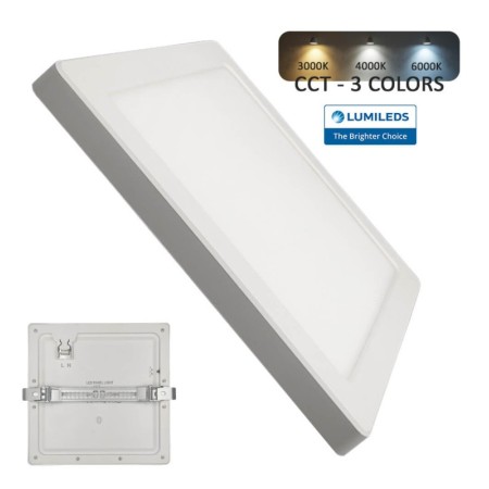 Downlight + LED-Deckenleuchte - Quadrat - MOSS weiss LUMILEDS - 18W EINSTELLBAR - Wählbare CCT-Farbe