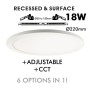 Downlight + LED-Deckenleuchte - Rund - MOSS Weiss LUMILEDS- 18W EINSTELLBAR - Wählbare CCT-Farbe