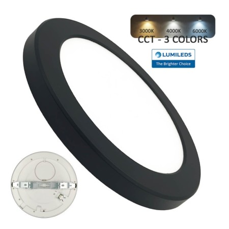 Downlight + LED-Deckenleuchte - Rund - SCHWARZ MOSS LUMILEDS - 6W EINSTELLBAR - Wählbare CCT-Farbe