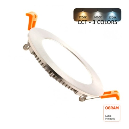 LED Einbauleuchte Runde 10W Edelstahl - CCT - OSRAM CHIP DURIS E 2835