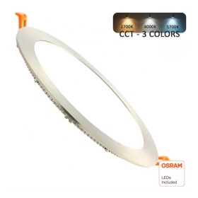 LED Einbauleuchte Runde 24W Edelstahl - CCT - OSRAM CHIP DURIS E 2835