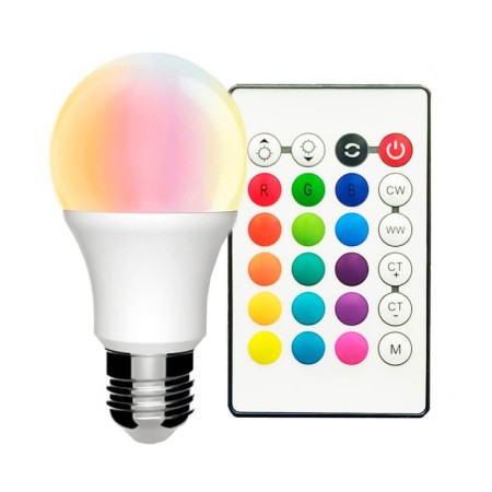 LED-Glühbirne RGB + 3000K - 10W 270º E27 mit Fernbedienung