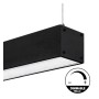 LED 72W Linear - 2 Meter - Schwarz - Lichtleiste + POTSDAM Hängelampe - UGR17- Dimmbar