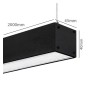 LED 72W Linear - 2 Meter - Schwarz - Lichtleiste + POTSDAM Hängelampe - UGR17- Dimmbar