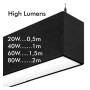 LED Linear Pendelleuchte - MÜNCHEN SCHWARZ - 0.5m - 1m - 1,5m - 2m - IP54 - Dimmbar