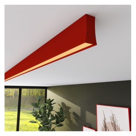 Lineare LED - Deckenaufbauleuchte - LOLA Tomatenrot- 0,5 m - 1m - 1,5m - 2m - Dimmbar