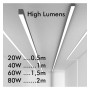 Lineare LED - Deckenaufbauleuchte - MÜNCHEN SILBER - 0,5m - 1m - 1,5m - 2m - IP54 - Dimmbar